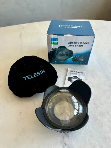 lente ótica olho de peixe m67 telesin