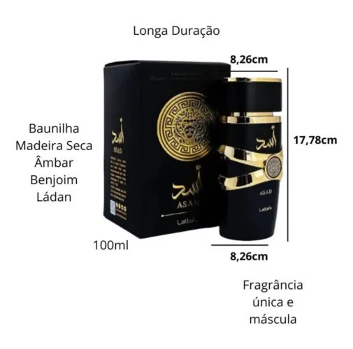 Perfume Árabe Masculino Asad Lataffa Original Lacrado 