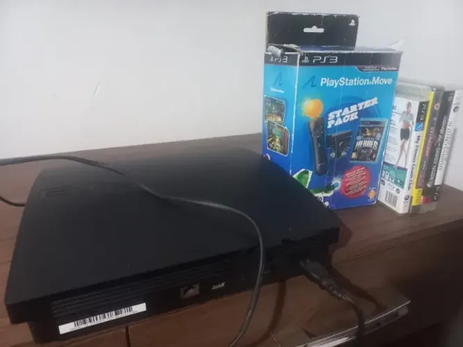 PS3 + 5 JOGOS + KIT PS MOVE BRINDE