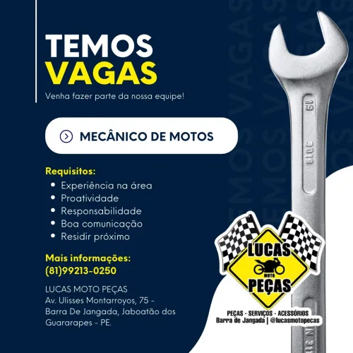 Vaga de Emprego Mecânico de Motos 