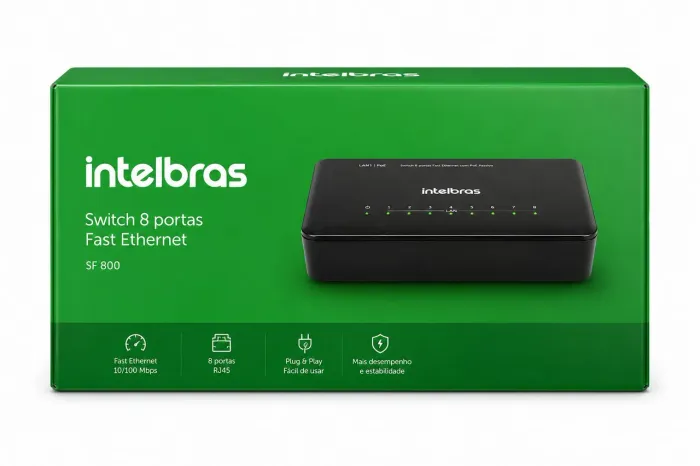 Switch Intelbras SF 800 Q+ 8 Portas Fast Ethernet