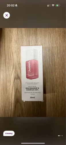 Creamy Niacinamide B Complex 20% 30ml Serum novo na caixa