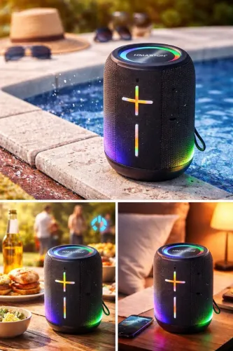 ? Caixa de Som Bluetooth H?Maston TN07 8W À Prova D?Água - SOM POTENTE!