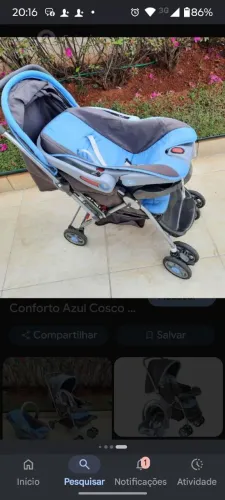 Vendo carrinho de bebê + bebê conforto(usado) mas em boas condições