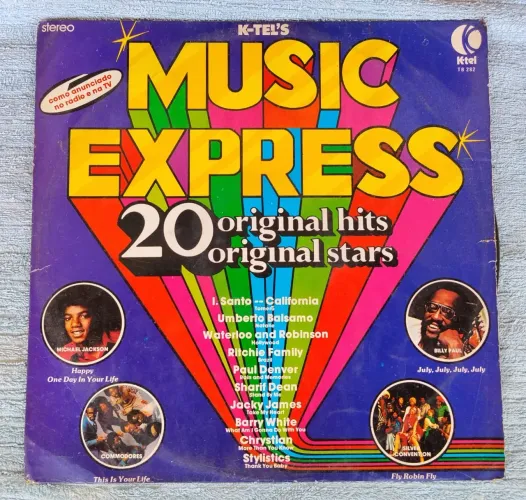 LP disco de vinil music express 20 original hits k-tels Michael Jackson Commodores 1976