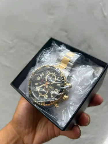 Relógio masculino invicta 14876 specialit, prateado barra Dourado