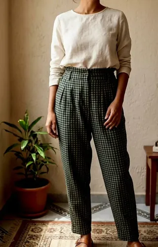 Calça feminino xadrez 