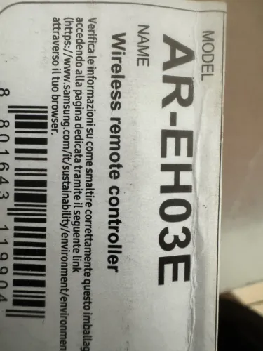Controle remoto Ar condicionado SAMSUNG - AE-EH03E
