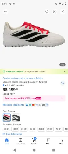 Chuteira society da Adidas