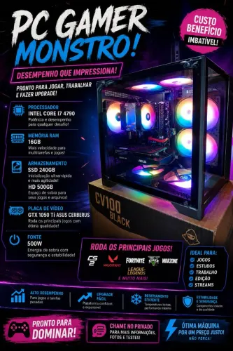 Pcs gamers top custo benefício