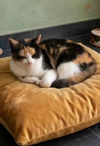 Gatinha Angorá X Siamês 5 meses Fêmea Tricolor CASTRADA
