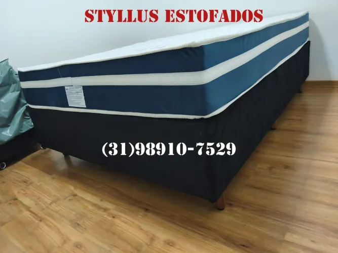 Cama box casal com colchão novos