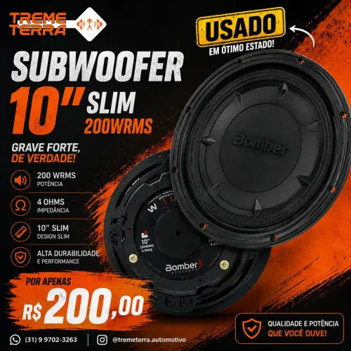 Subwoofer Bomber de 10 polegadas Slim!