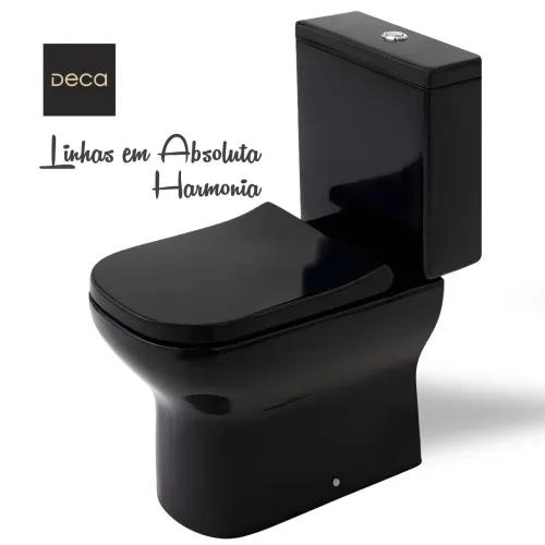 Vaso Sanitário Deca Luxo Preto bacia+caixa+kit ZERO
