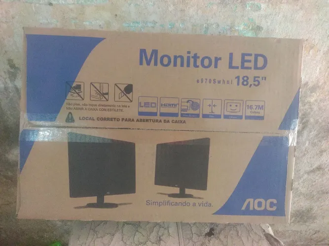 Monitor AOC 18.5led meio polegadas novo na caixa testo na hora