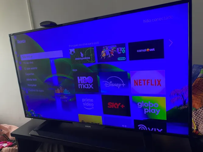 Philips LED Full HD de 40 polegadas e conversor Roku express 