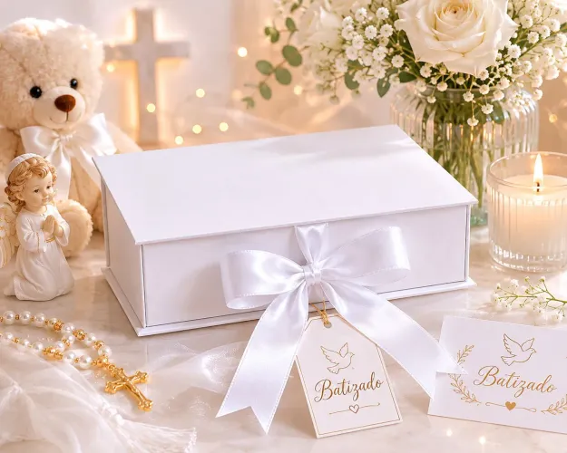 Caixa presente casamento batismo padrinhos
