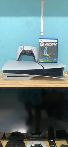 Play Station 5 slim semi novo, todos os acessórios e caixa