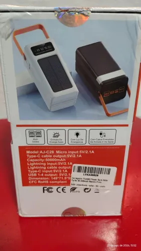 Carregador portátil Power bank 50.000mAh