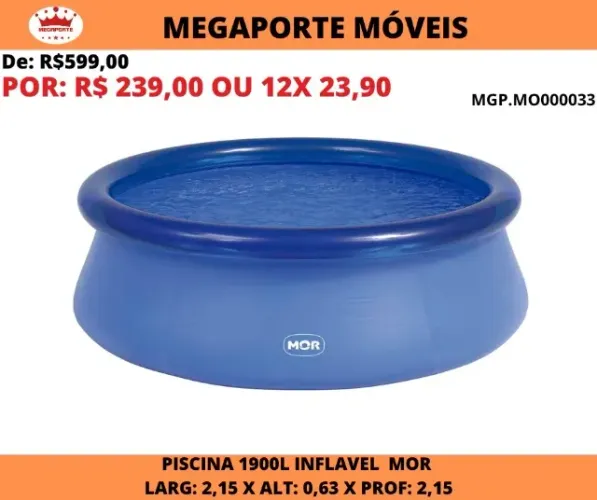 Piscina Inflável 1900L Mor