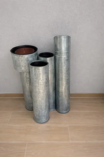 Título Chaminé galvanizada 250 mm para churrasqueira - 4,2 m com chapéu