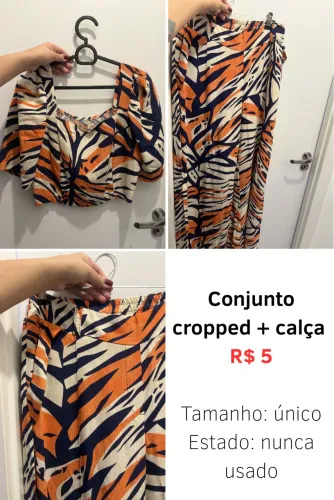 Conjunto cropped e calça 