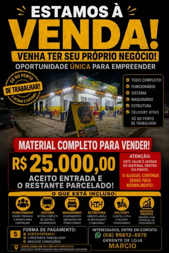 Vendo material completo para restaurante só entrar e trabalhar aceito entrada