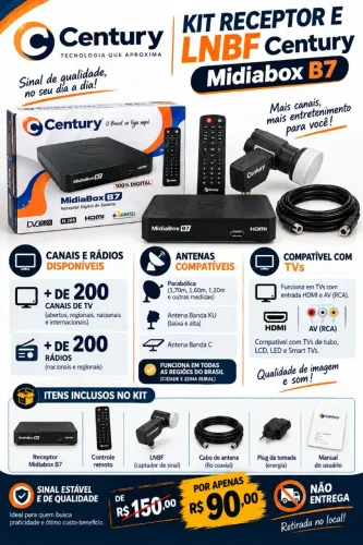Kit Receptor de TV Century Midiabox B7