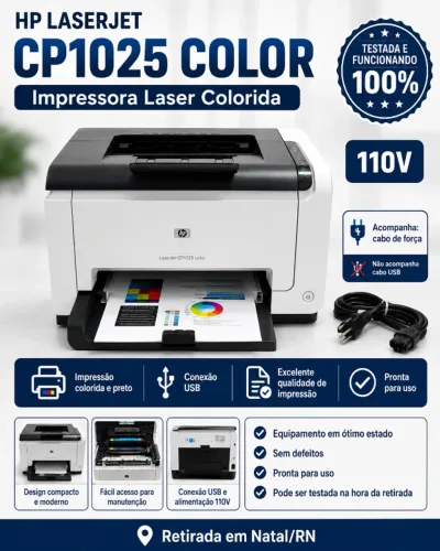 HP LaserJet CP1025 Color - Impressora Laser Colorida 110V