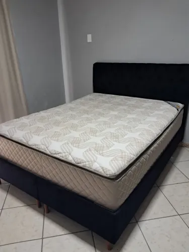 Cama casal Queen colchão Erval + cabeceira