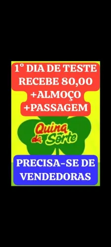 PRECISA-SE DE VENDEDORAS