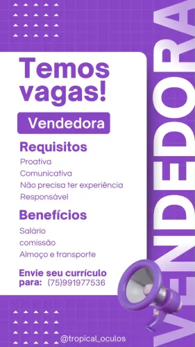Vendedora de ótica 