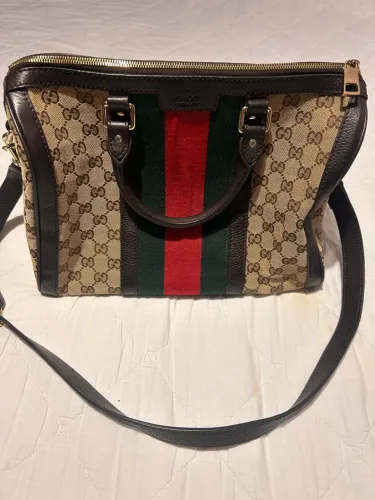 Bolsa GUCCI ORIGINAL grande modelo Gucci Vintage Web GG Canvas Boston. Em estado de nova!