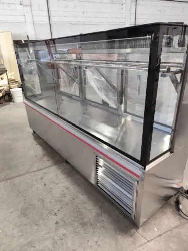 Balcão de carne tendal inox 1900×700×1400 com vidro duplo