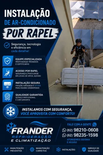Instalação de ar-condicionado por rapel