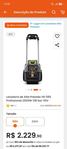 Lavadora alta pressão