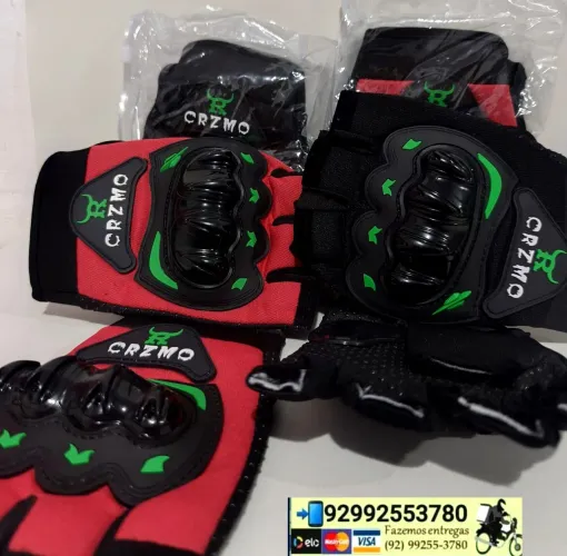 LUVAS MOTOQUEIROS CICLISTA AJUSTÁVEL ESPORTIVA UNISEX MEIO DEDO