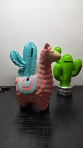 Kit cofrinho cactos e lhama