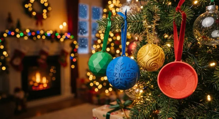 Bolinhas de Natal Exclusivas em Impressão 3D - Decoração Única!