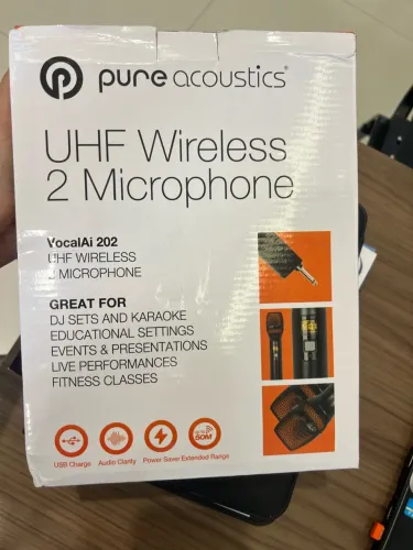 MICROFONE SEM FIO DUPLO PURE ACOUSTICS - VOCALAI 202