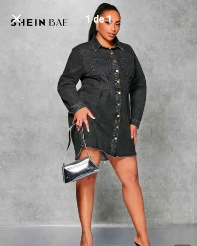 Vestido jeans plus size Shein