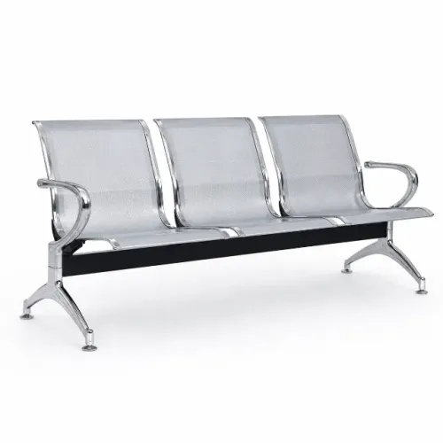 Banco Espera Aeroporto Cromado Estrutura Reforçada Design Moderno 33108