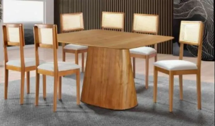 CONJUNTO MESA DUBAI C/6 CADEIRAS Dividimos Em Até 10x Sem Juros