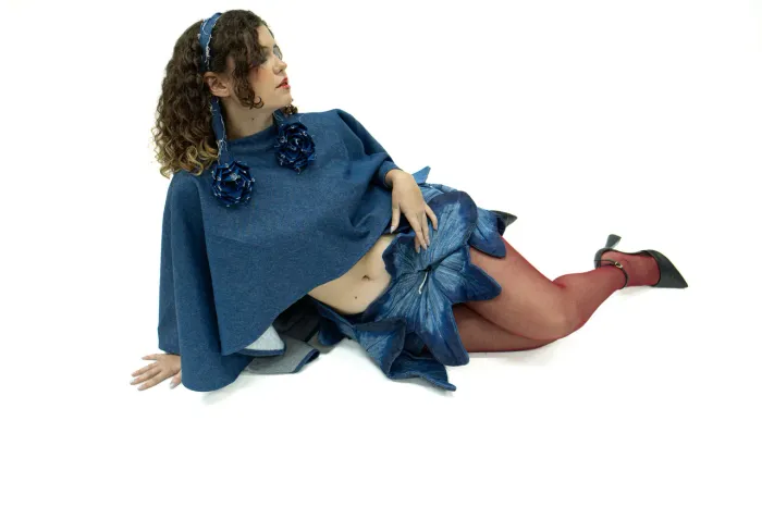Poncho grande jeans - coleção BFD