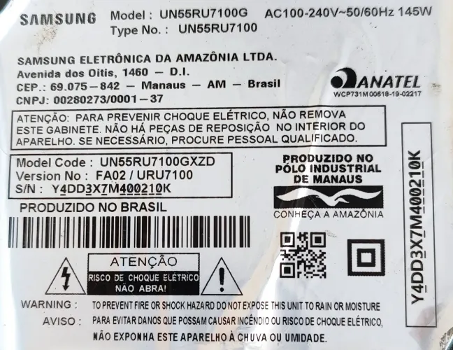 Falantes Tv Samsung UN55RU7100