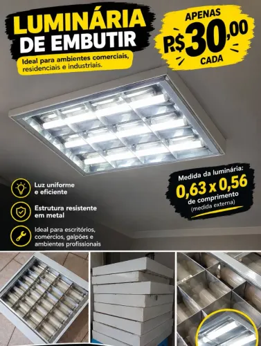 Luminárias de Embutir  quadrada