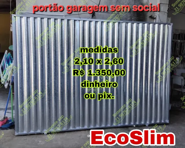 Portoes garagem em aço galvanizado, entrega grátis e pague na entrega