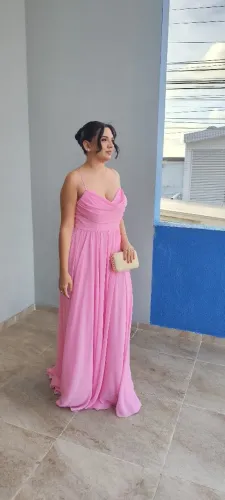 Vestido de festa rosa