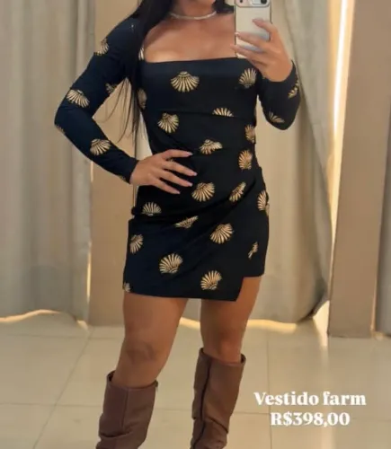 vestido FARM curto M na etiqueta estampa conchita
