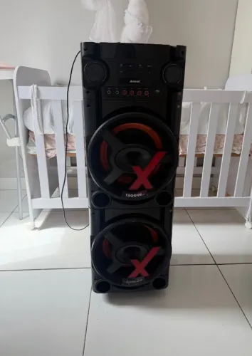 Caixa De Som Amplificada Amvox ACA 1300 NewX 2 Woofer ALTO FALANTE 10" SFM
